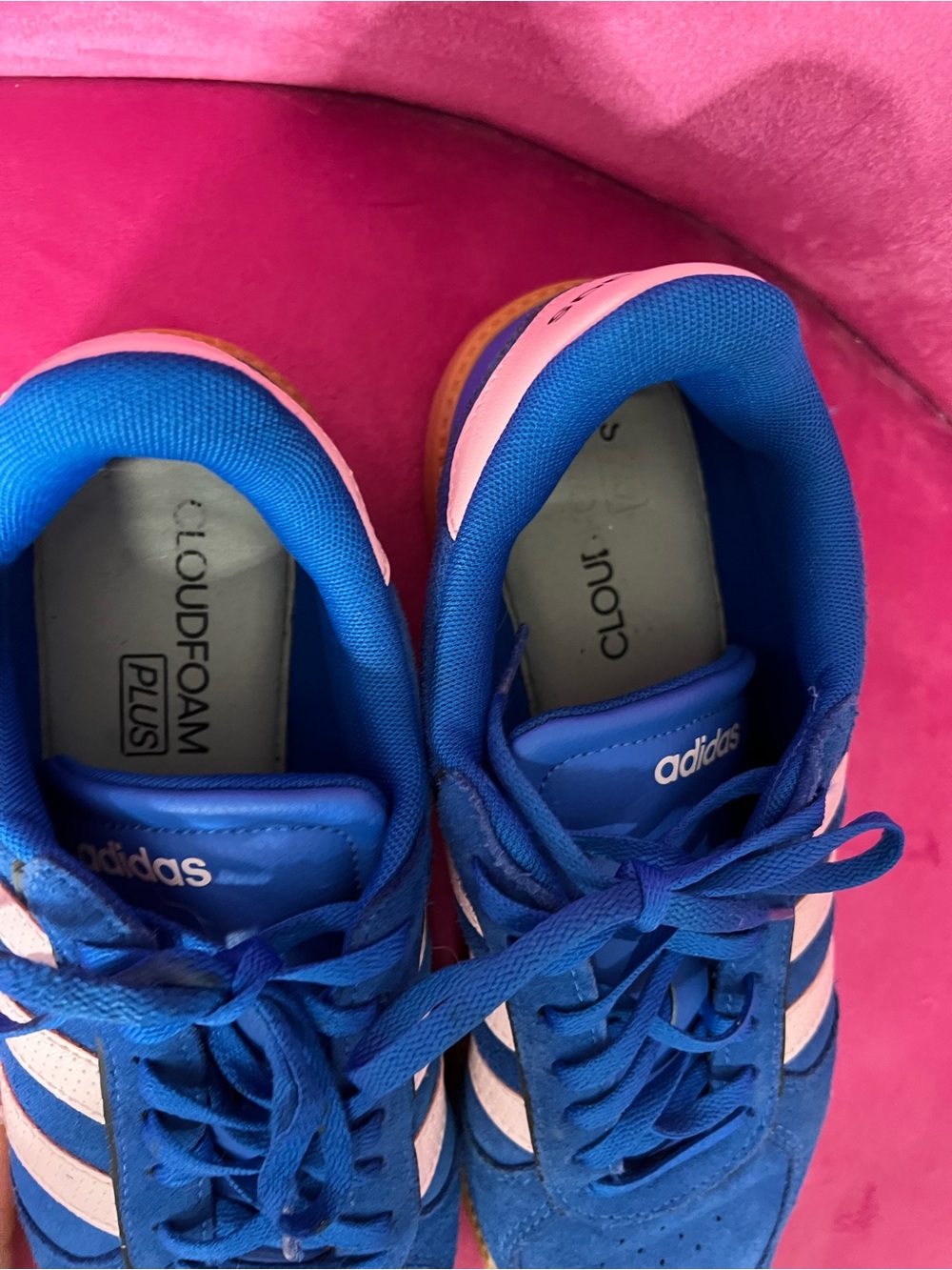 Adidas Breaknet Sleek Royal Blue Pink Gum Sole Sneakers Women’s 9.5 - Picture 7 of 10